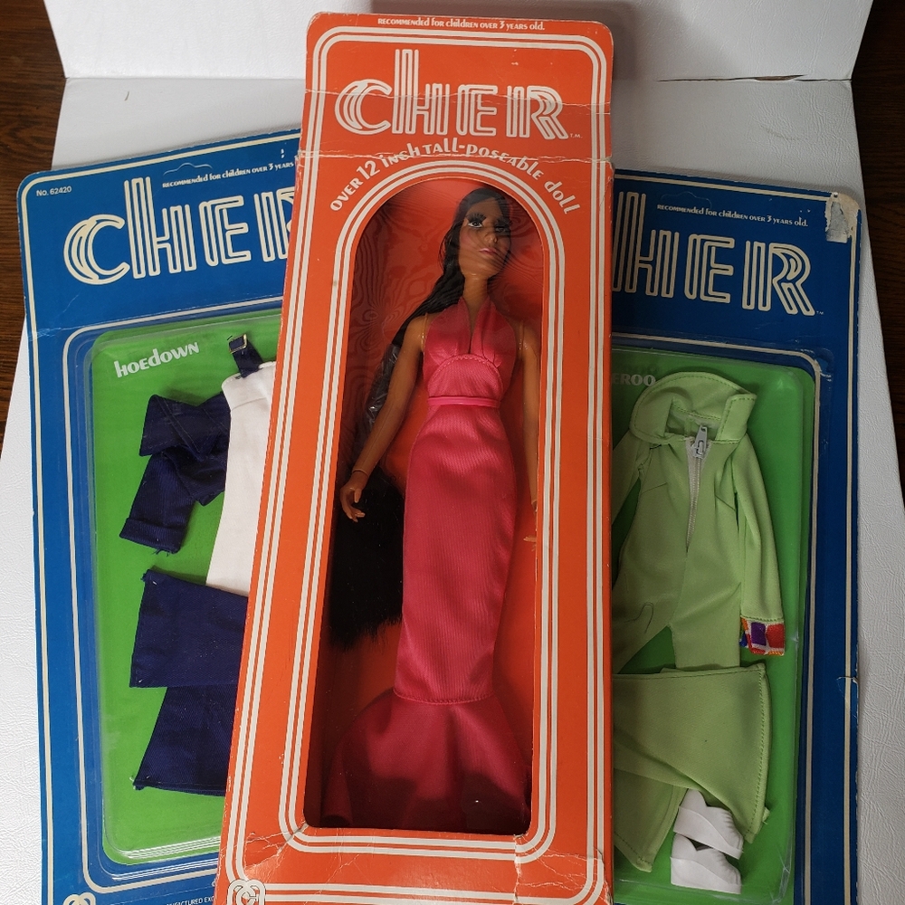 Vintage Mego Corp Cher Doll With 2 Outfits